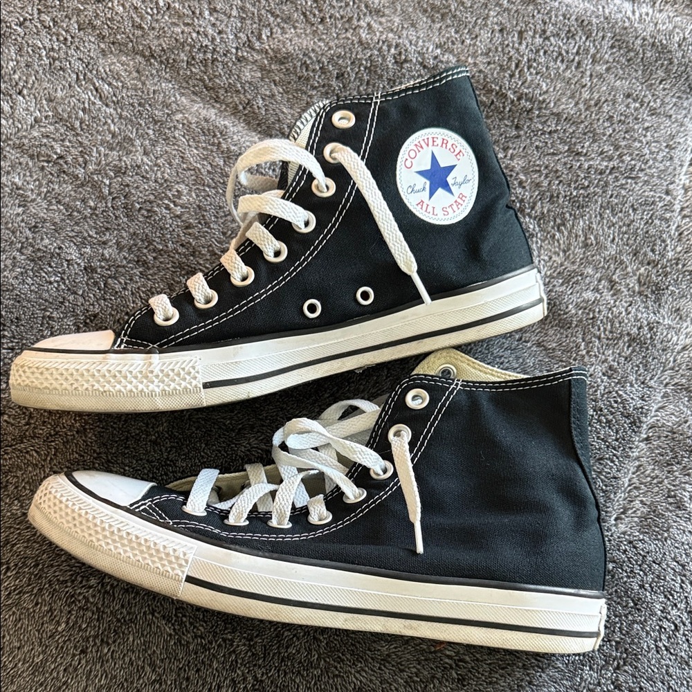 Converse Black High Top Canvas Sneakers Chuck Taylor GREAT condition